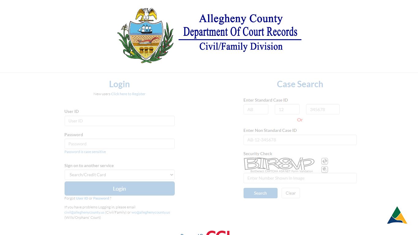 Login - Allegheny County Department of Court Records